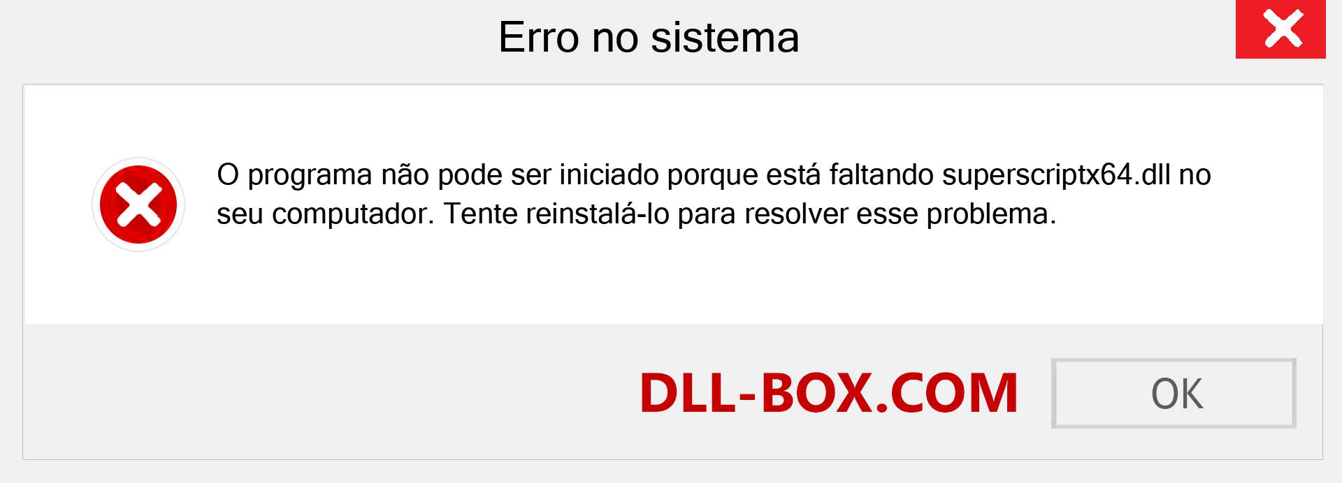 Arquivo superscriptx64.dll ausente ?. Download para Windows 7, 8, 10 - Correção de erro ausente superscriptx64 dll no Windows, fotos, imagens